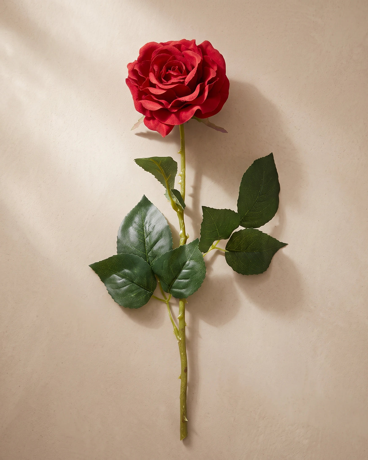 Artificial Rose Stem, Diamond - Red