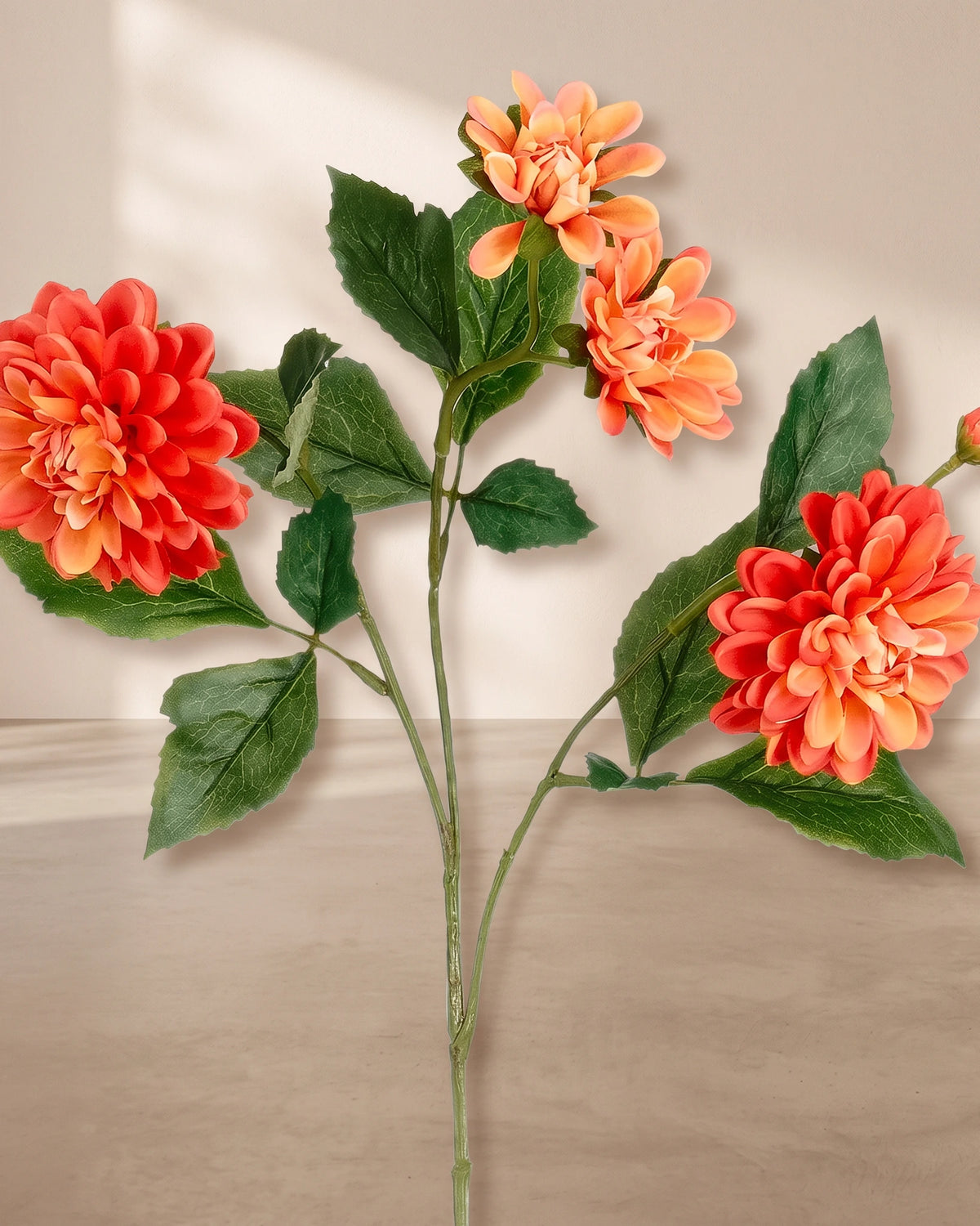 Artificial Dahlia Stem - Orange