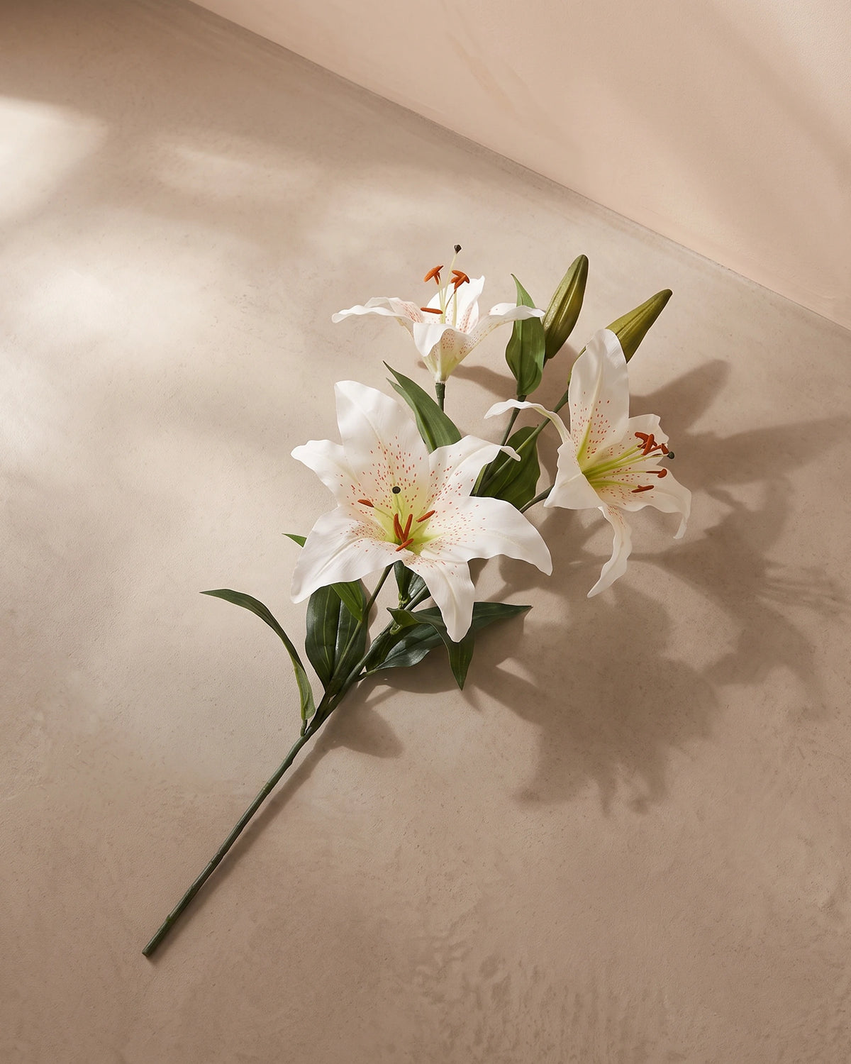 Artificial Stargazer Lily Stem - Cream