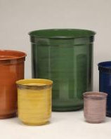 Metal Planter Pot, Vibrant Ceramic Look — Blue & Pink — Opaxa, Acacia Garden Center
