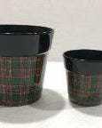 Green Christmas Textile-Print Metal Planter — Opaxa, Acacia Garden Center
