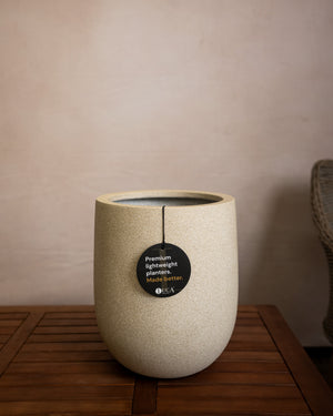 Antique White Concrete Grigio Tall Egg Pot | Premium Planter, 30–88 cm - Acacia Garden Center