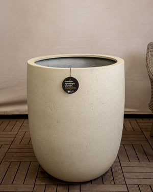 Antique White Concrete Grigio Tall Egg Pot | Premium Planter, 30–88 cm - Acacia Garden Center