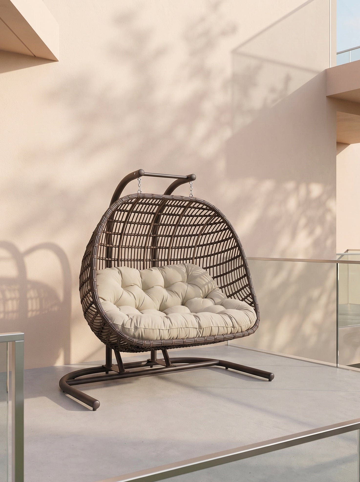 Double Swing Chair (ATC) | Poly Bamboo Egg Pod, 2–3 Seater