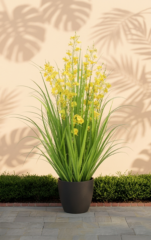 Artificial 36"H Dancing Orchid Grass with Plastic Pot, 90CM - (7026) - Acacia Garden Center