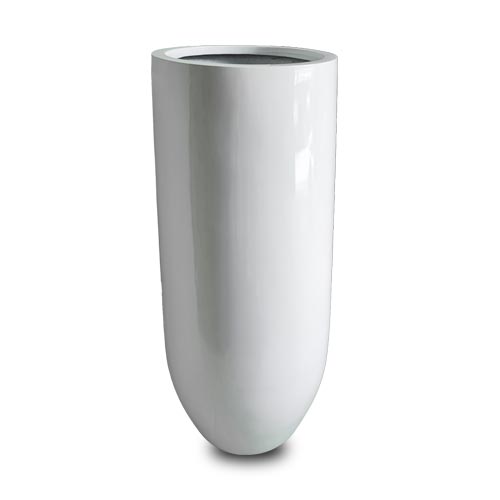 Fiberglass Pot HP1253 50x115cm Shiny White