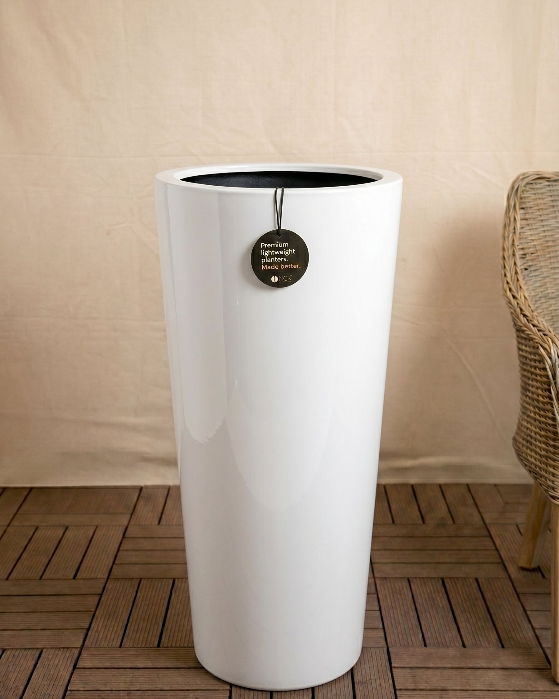 Argento Vase | Glossy Floor Vase, Dia. 68–90 cm - Acacia Garden Center