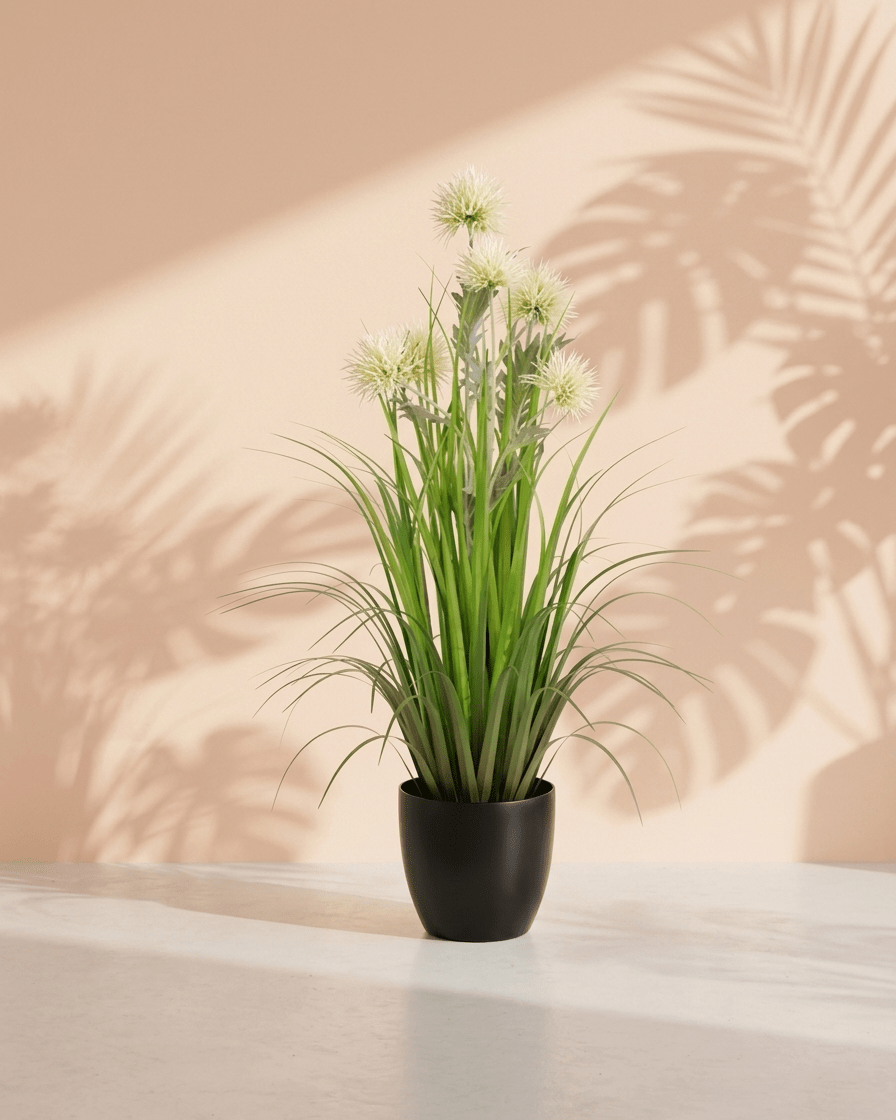 Artificial 35"H Thistle Grass with Plastic Pot, 87CM - (7032) - Acacia Garden Center