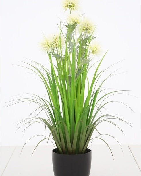Artificial 35"H Thistle Grass with Plastic Pot, 87CM - (7032) - Acacia Garden Center
