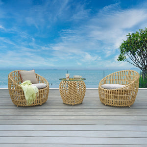 ATC Outdoor 02 Person Bamboo Round Sofa Set - RASF - 175 - Acacia Garden Center