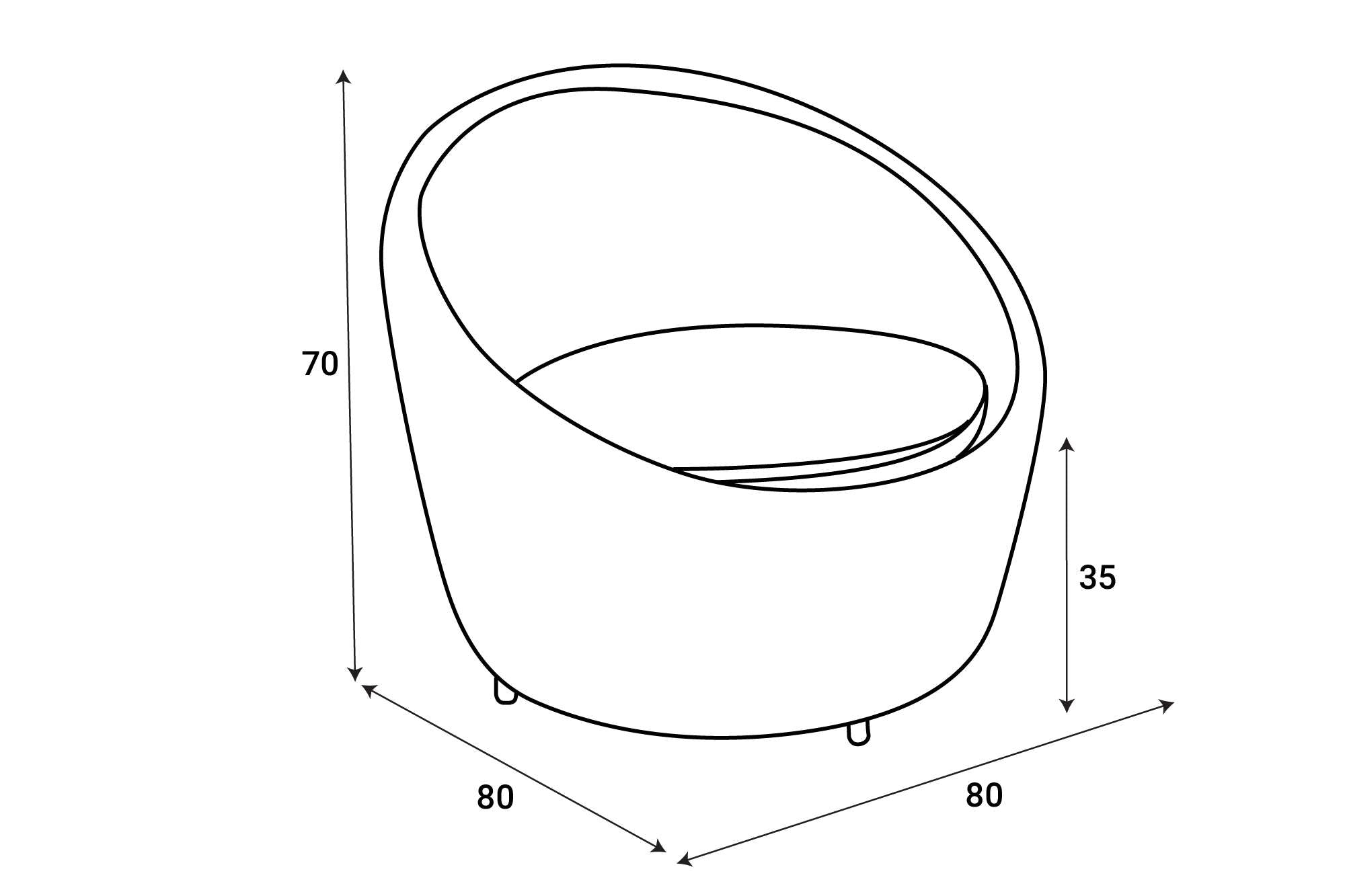 ATC Outdoor 02 Person Bamboo Round Sofa Set - RASF - 175 - Acacia Garden Center