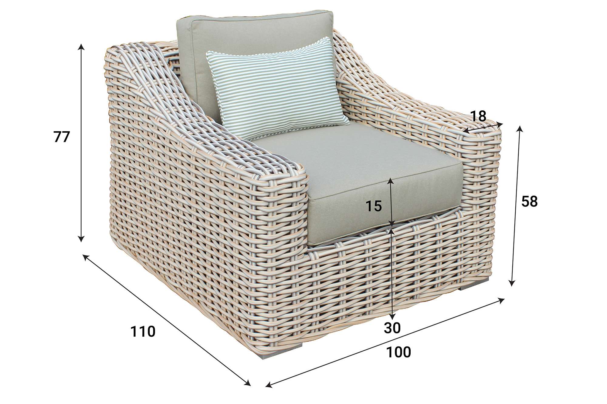 ATC Outdoor Casual Wicker Sofa Set Sigma Rattan - RAFS - 196 - Acacia Garden Center