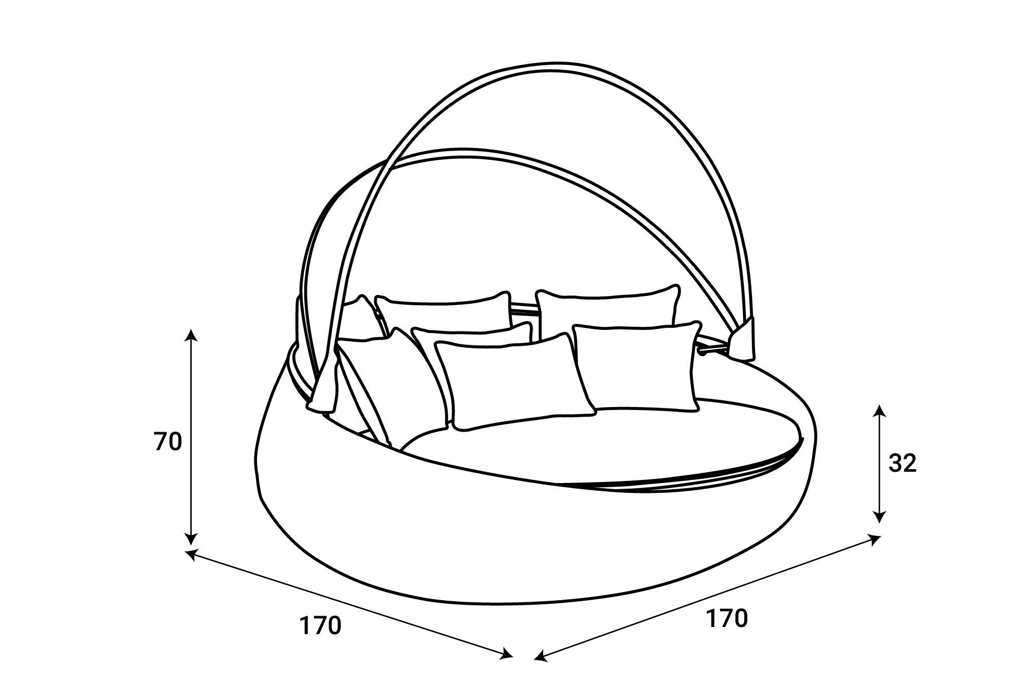 ATC Outdoor Sun Lounger Open - RABD - 062A - Acacia Garden Center