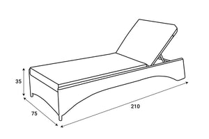 ATC Outdoor Sun Lounger with Adjustable Backrest - RABD - 074 - Acacia Garden Center
