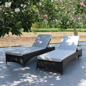 ATC Outdoor Sun Lounger with Adjustable Backrest - RABD - 074 - Acacia Garden Center