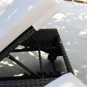 ATC Outdoor Sun Lounger with Adjustable Backrest - RABD - 074 - Acacia Garden Center