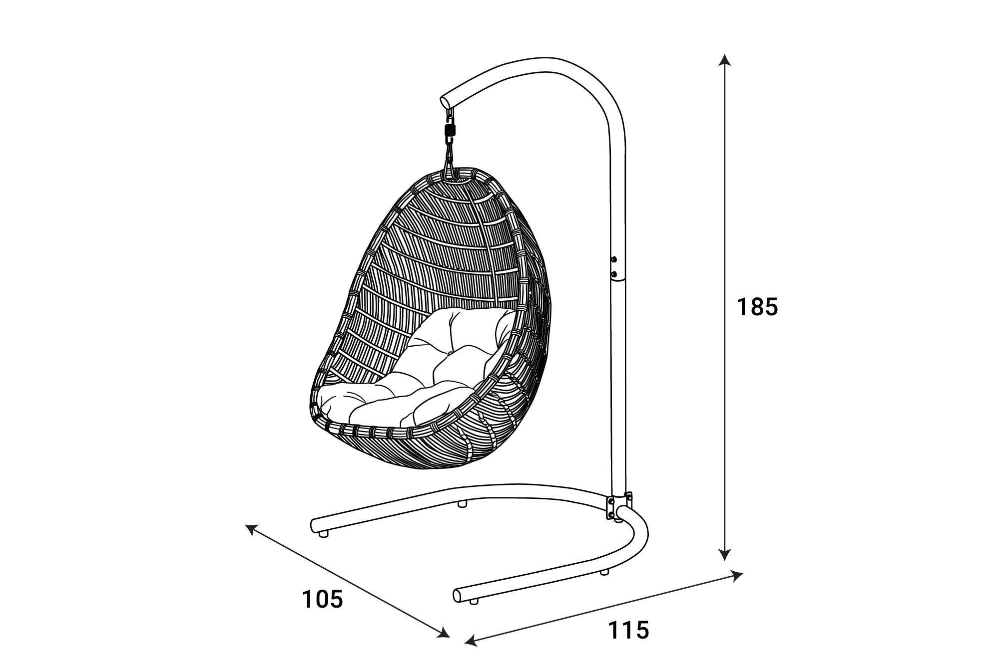 ATC Outdoor Swing Chair Poly Bamboo - Acacia Garden Center