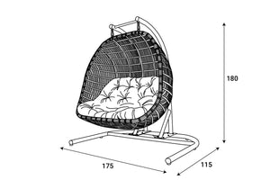 ATC Romantic and Comfy Double Swing Chair For Couples (RAHM - 026) - Acacia Garden Center