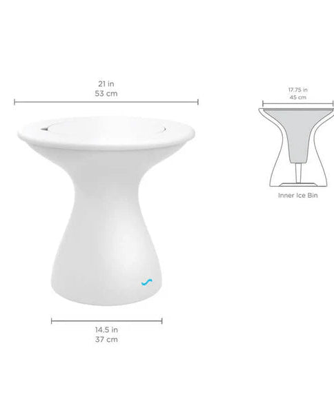 Autograph Tall Ice Bin Side Table Without Lid - Acacia Garden Center