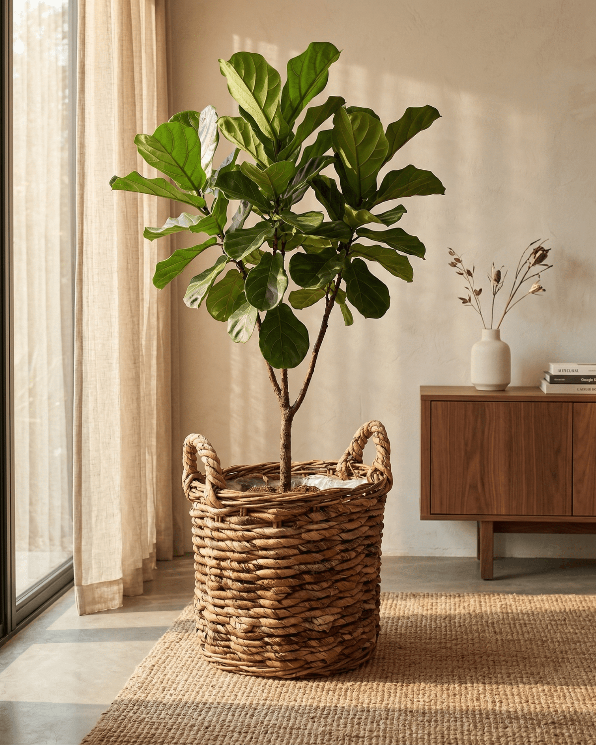 Basket Cylinder Abaca Brown - Acacia Garden Center