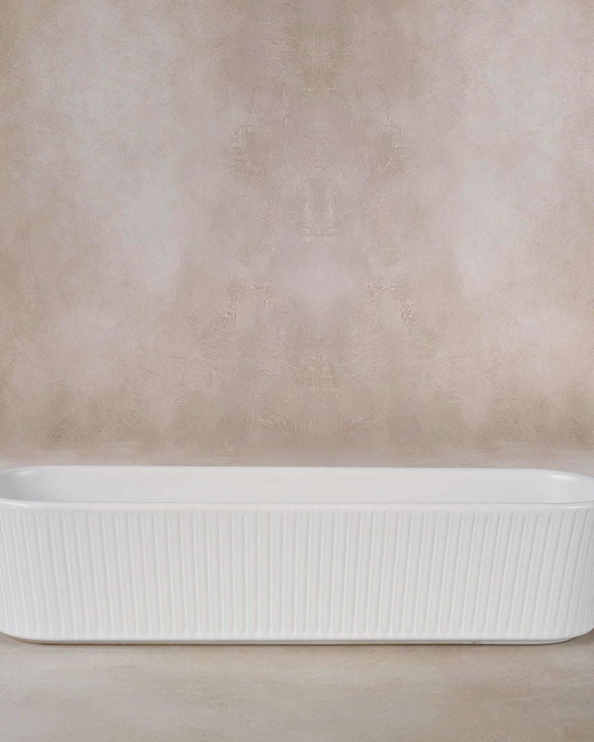 Black & White Elongated Ceramic Planter | Narrow Trough - Acacia Garden Center