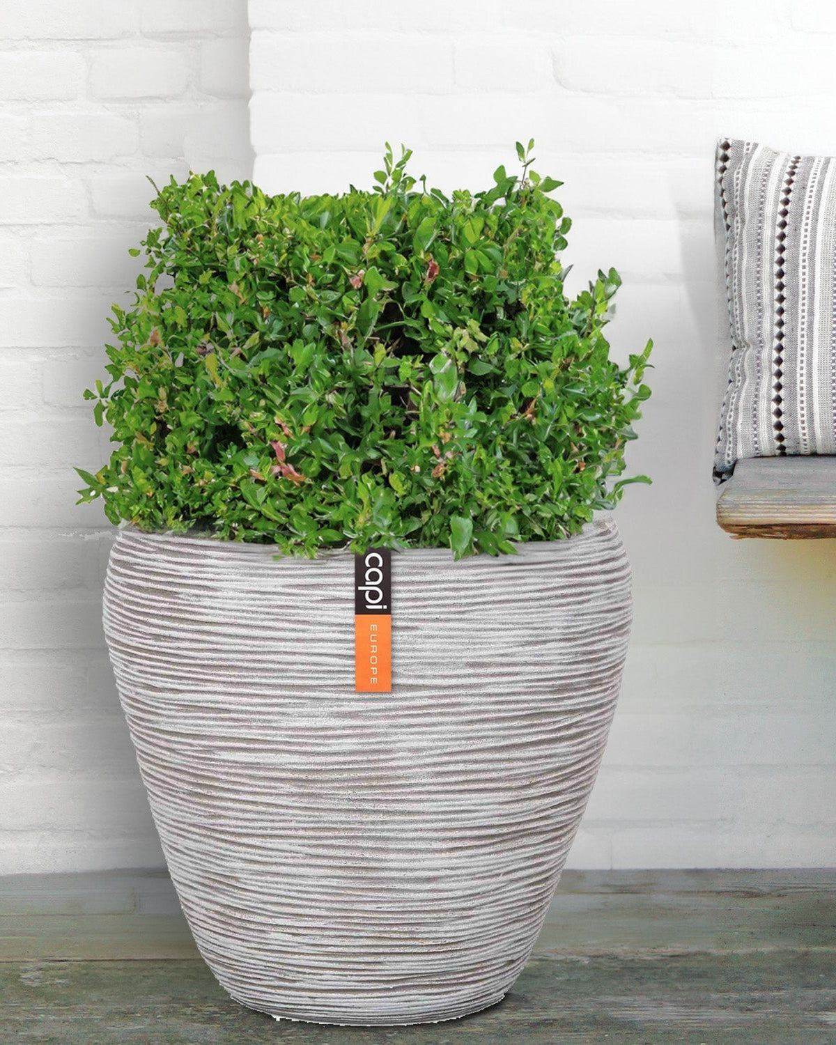 Capi Europe Nature Vase Taper Round Rib KDGR/KOFZ 42x38cm - Acacia Garden Center