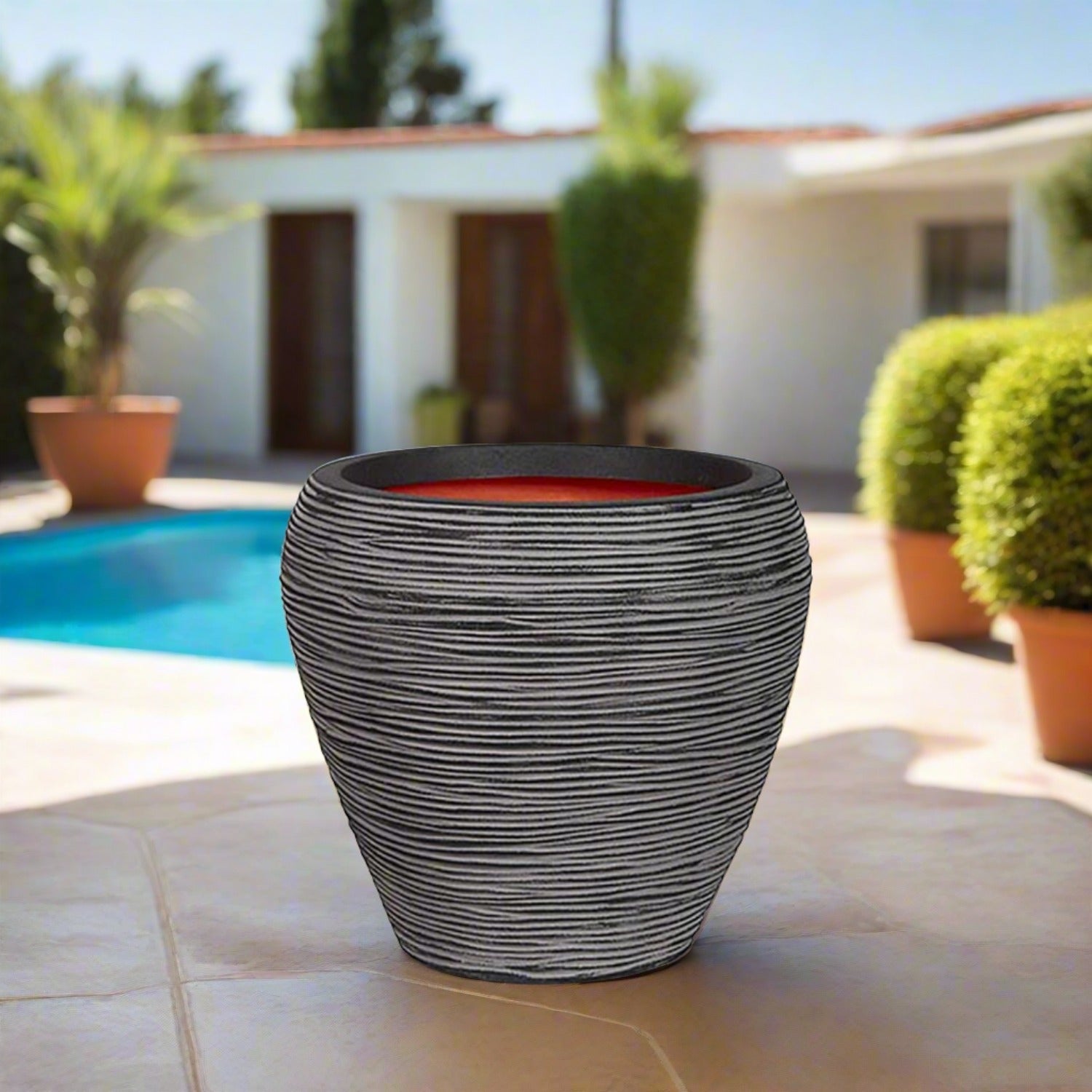 Capi Europe Nature Vase Taper Round Rib KDGR/KOFZ 42x38cm - Acacia Garden Center