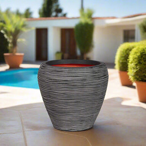 Capi Europe Nature Vase Taper Round Rib KDGR/KOFZ 42x38cm - Acacia Garden Center