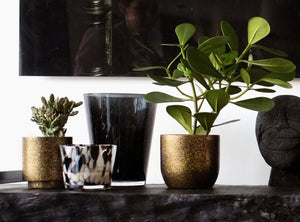 Capi Europe Vase Cylinder Terrazzo Black Gold - Acacia Garden Center