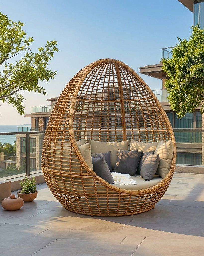 Cocoon Daybed Lounger | Enclosed Oval Design, 2–3 Seater - Acacia Garden Center
