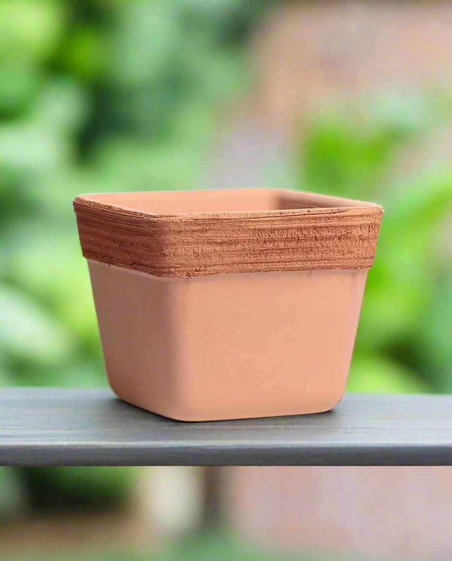Degrea Vaso Quadro Graffiato Scratched Square Pot - Acacia Garden Center