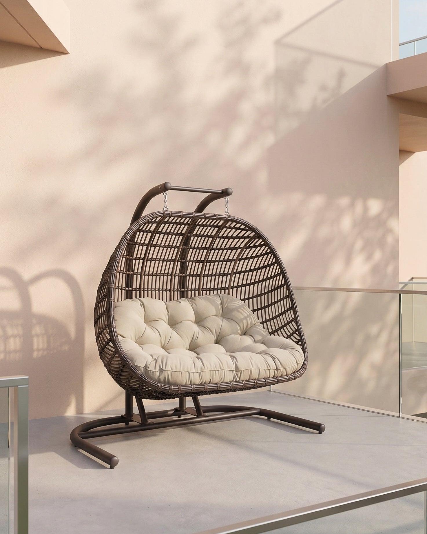 Double Swing Chair | Poly Bamboo Egg Pod, 2–3 Seater - Acacia Garden Center