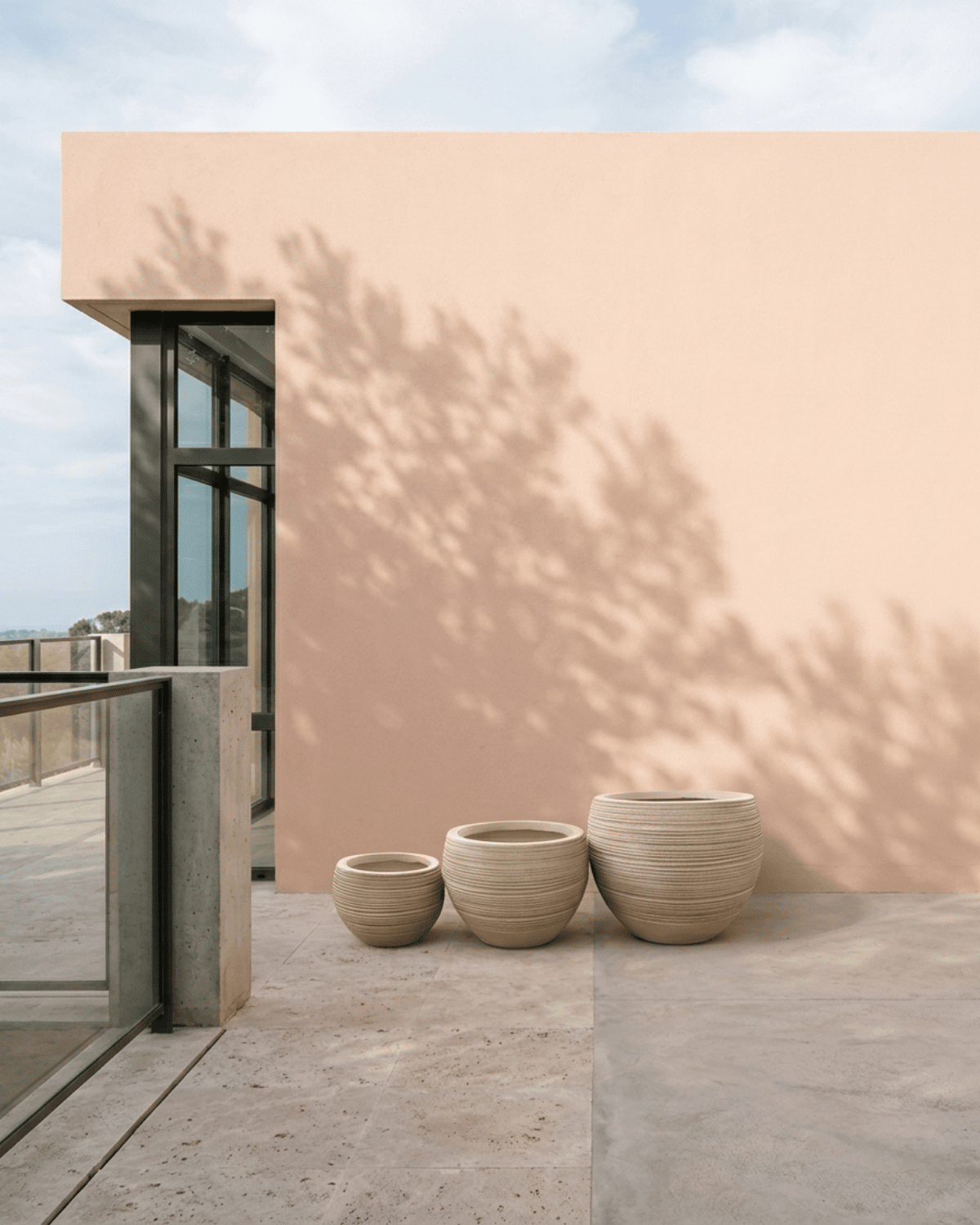 Fiber Clay Round Pot | Beige or Grey, Dia. 26–49 cm - Acacia Garden Center