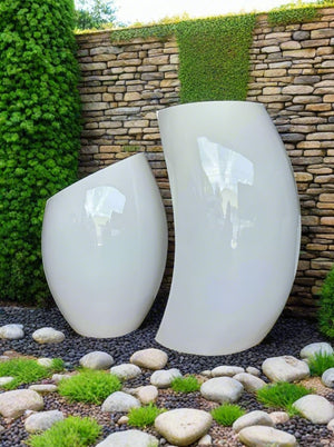 Fiberglass Planter, HP 1061, Shiny White - Acacia Garden Center