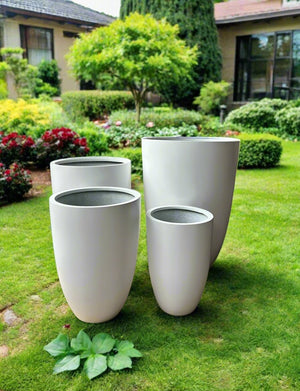 Fiberglass Planter, HP 1161, Matt White - Acacia Garden Center