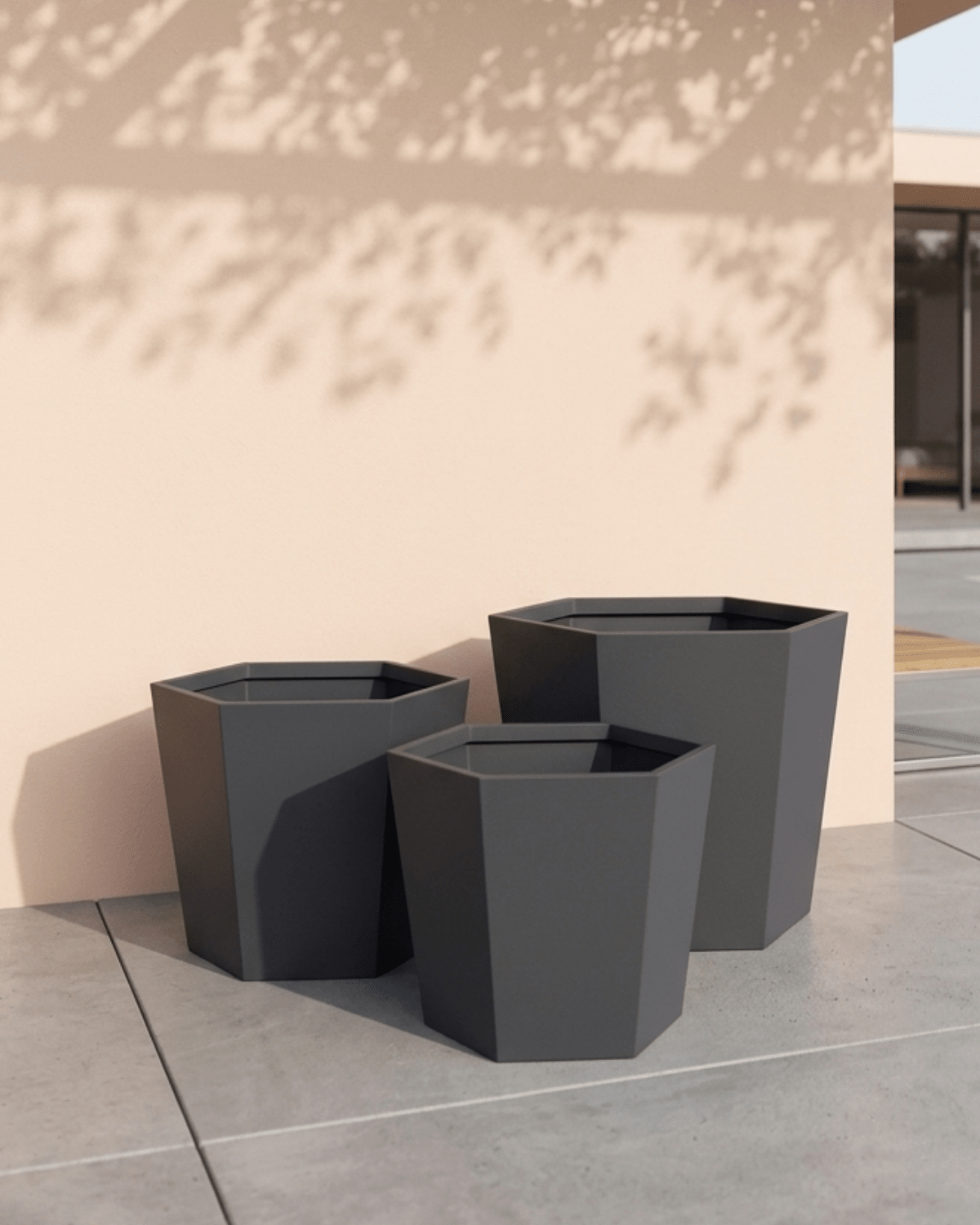 Fiberglass Pot Matt Grey | Rounded Vase, Dia. 34–54 cm - Acacia Garden Center