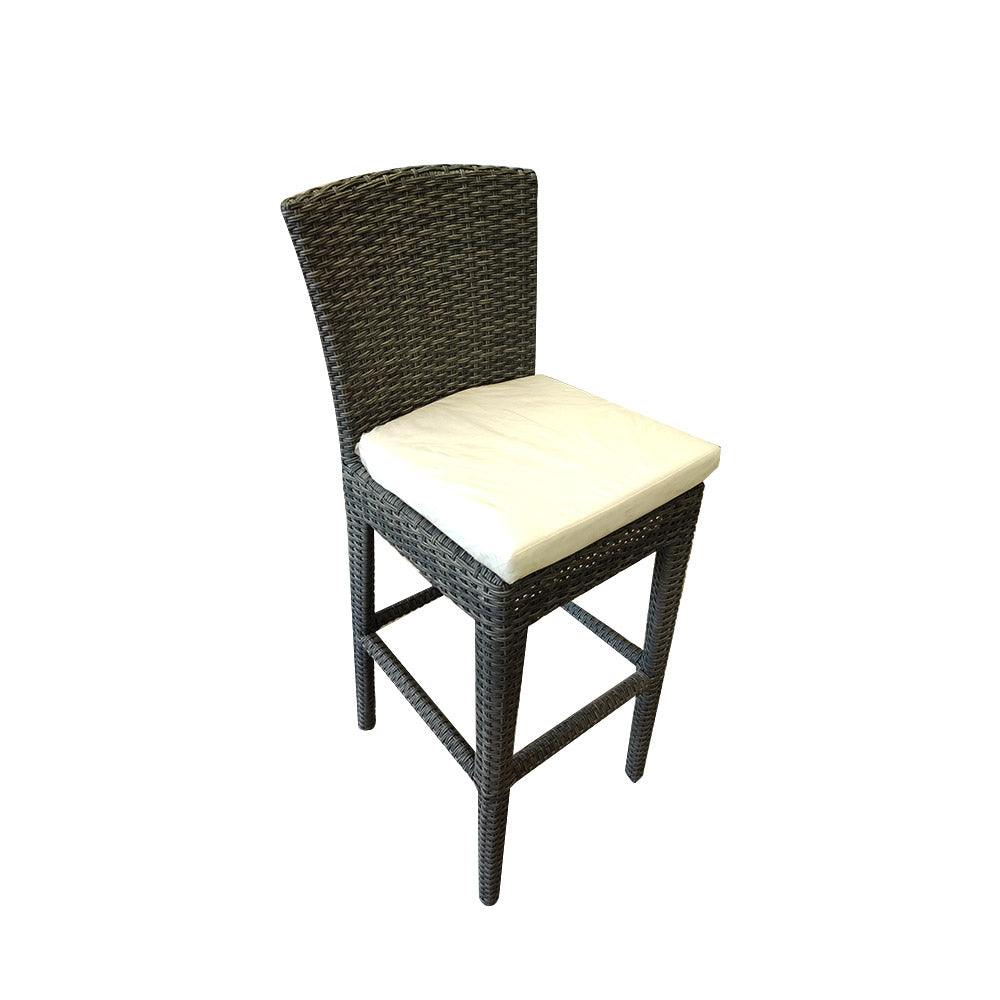Aluminium & Resin Wicker Barstool Size: H112Xw45Xd55Cm