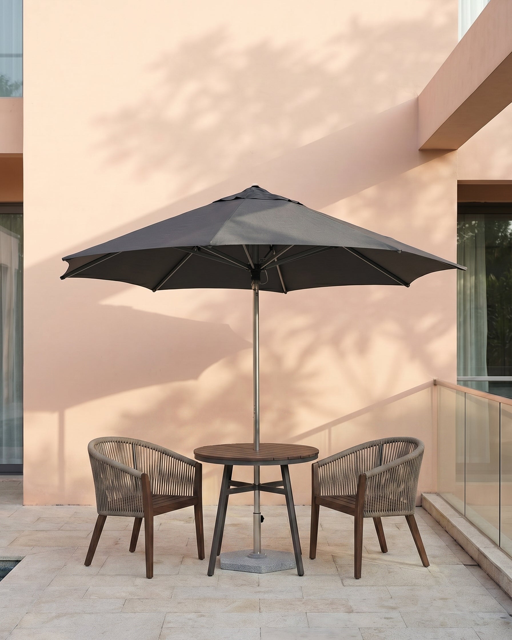 Granite Base Patio Garden Umbrella 290x250cm - Acacia Garden Center