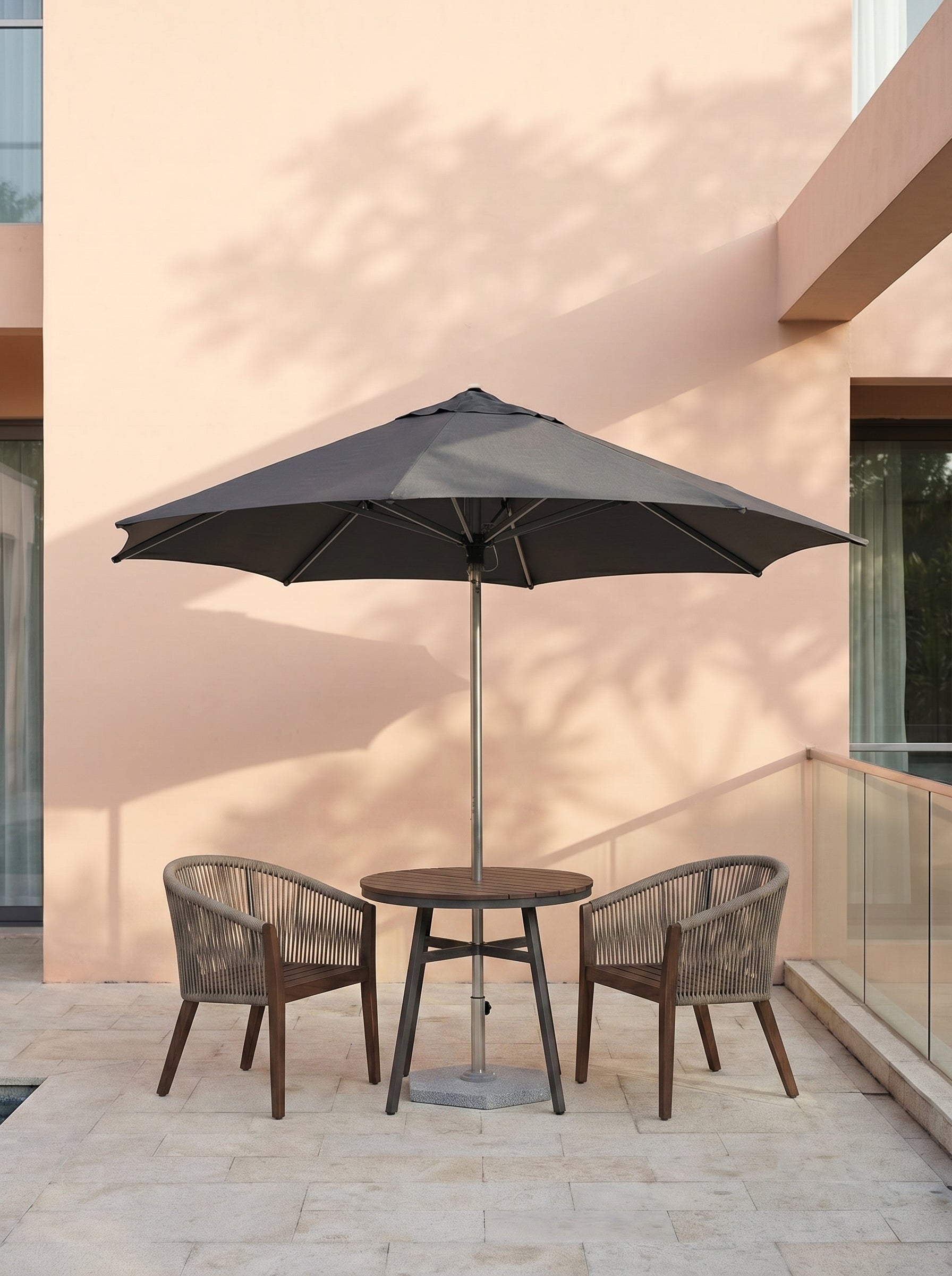Granite Base Patio Garden Umbrella 290x250cm - Acacia Garden Center