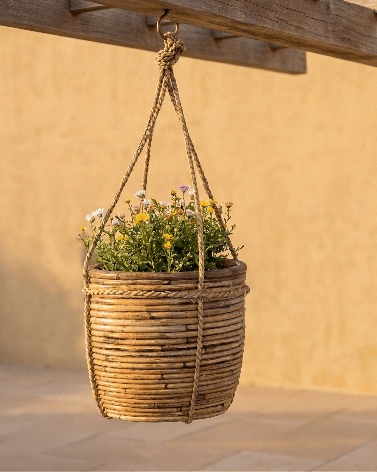Hanging Pot Stripe (302267) | Grey, D15 × 14 cm - Acacia Garden Center