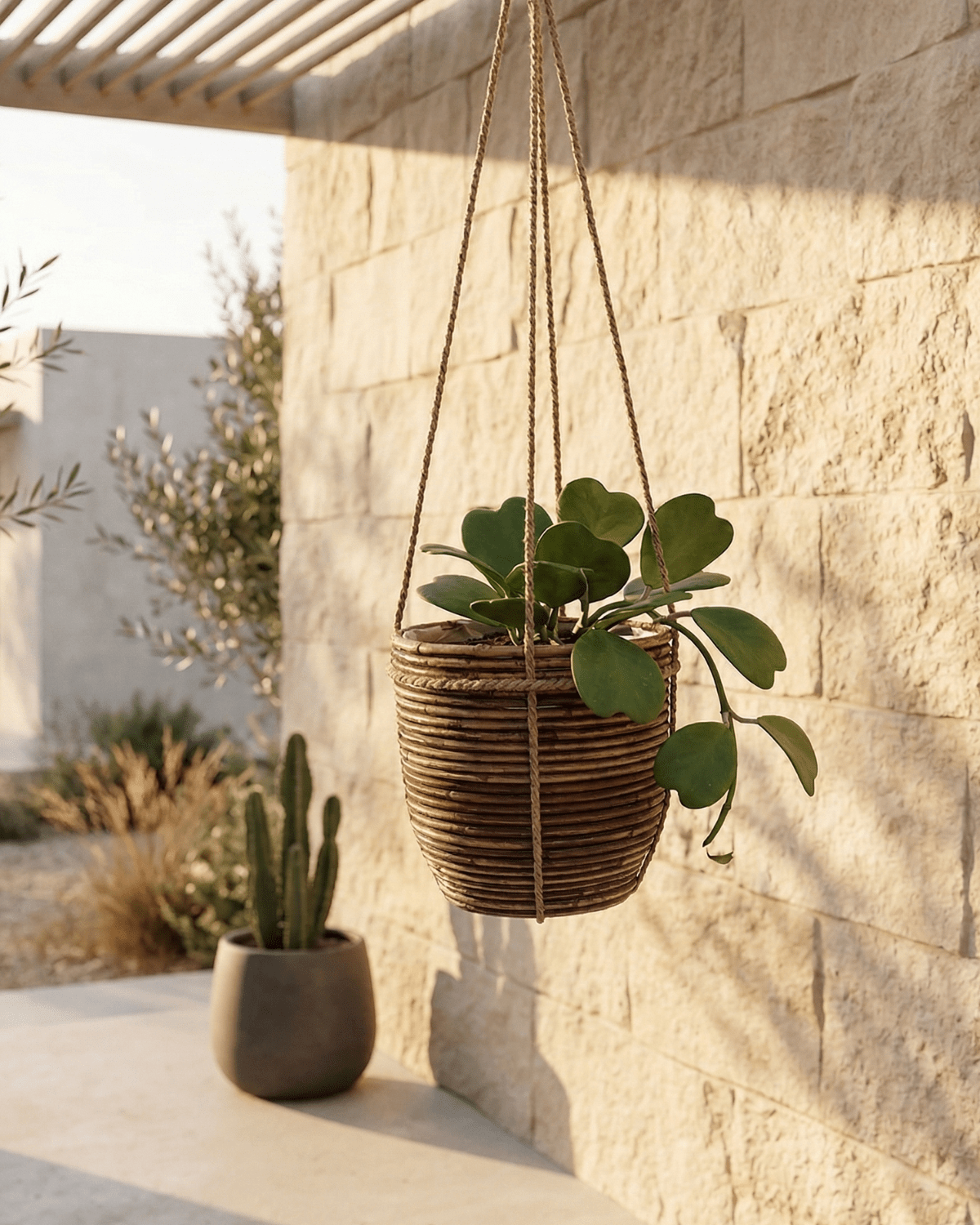 Hanging Pot Stripe (304568) | Bronze, D15 × 14 cm - Acacia Garden Center