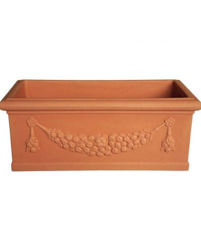 Idra Festooned Flower Box | Italian Terracotta - Acacia Garden Center