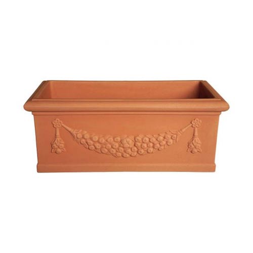 Idra Festooned Flower Box | Italian Terracotta - Acacia Garden Center
