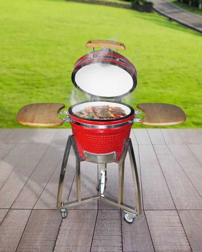 Kimpu Kamado Grill 21″ Deluxe (KS - KP21R) | Ceramic, 3 Colours - Acacia Garden Center