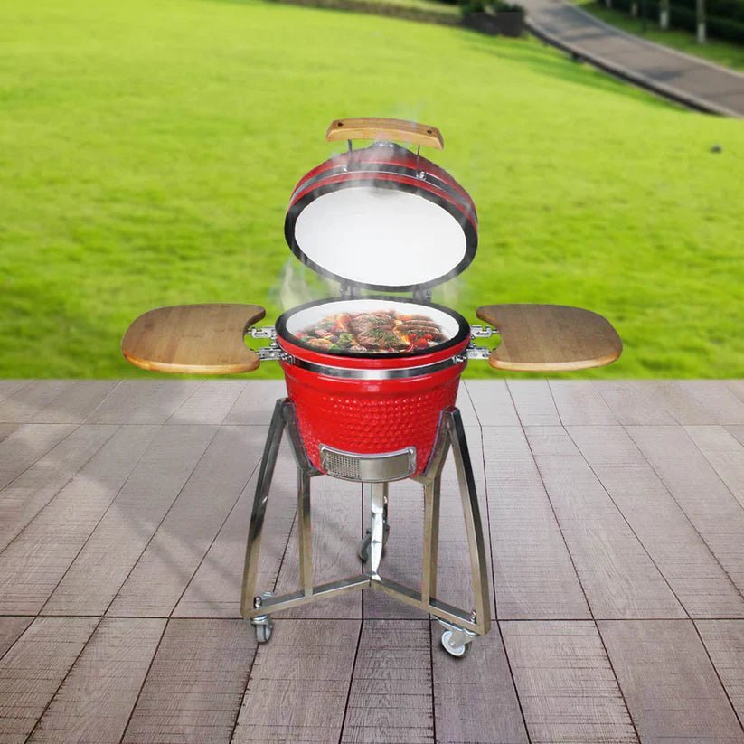 Kimpu Kamado Grill 21″ Deluxe (KS - KP21R) | Ceramic, 3 Colours - Acacia Garden Center