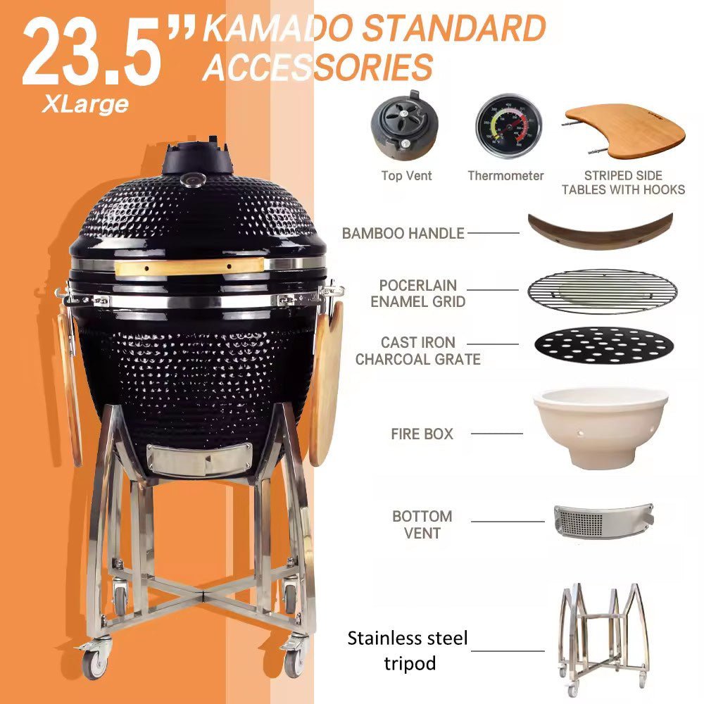 Kimpu Kamado Grill 23'' Deluxe KS - KP23R - 04 - 03 - Acacia Garden Center