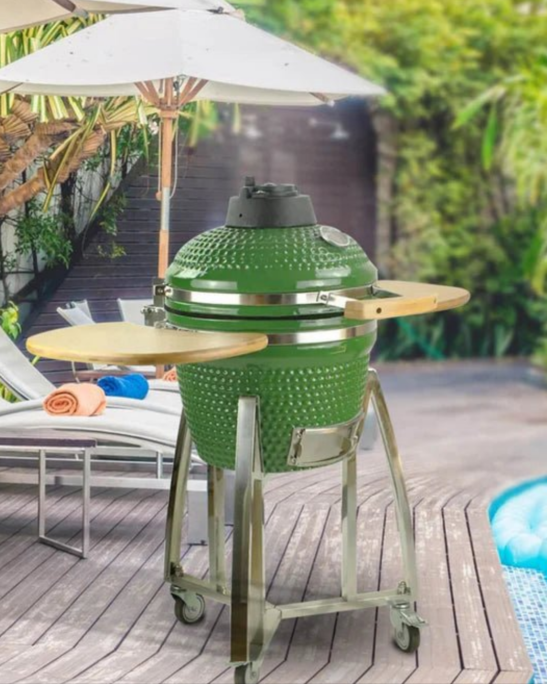 Kimpu Kamado Grill 23″ Deluxe (KS - KP23R) | Ceramic, 3 Colours - Acacia Garden Center