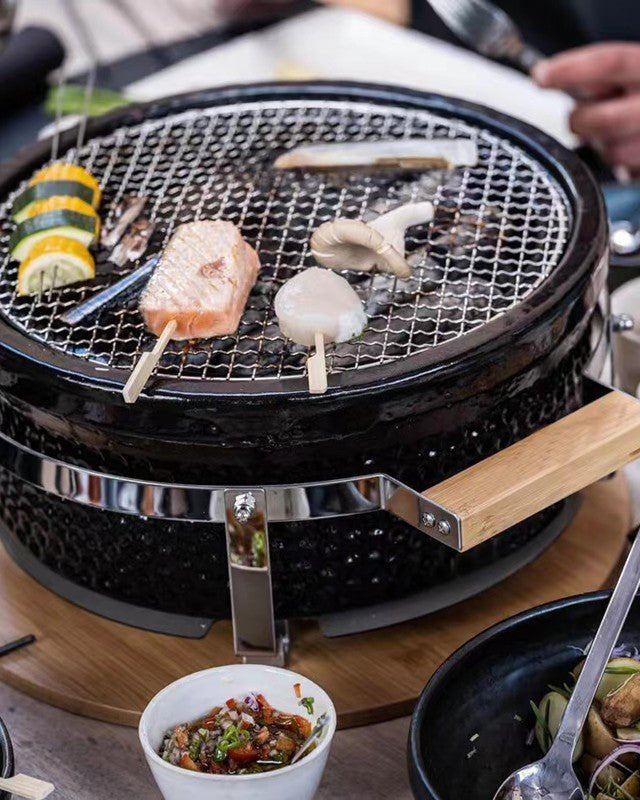 Kimstone Tabletop BBQ Grill 14″ | Portable, Black - Acacia Garden Center