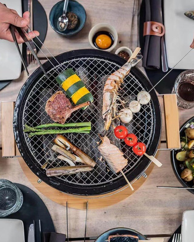 Kimstone Tabletop BBQ Grill 14″ | Portable, Black - Acacia Garden Center