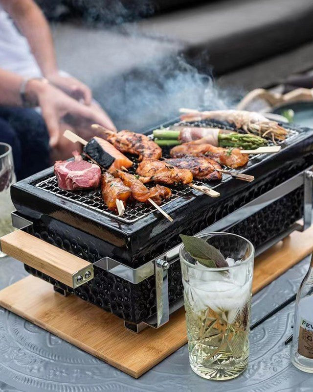 Kimstone Tabletop BBQ Grill 17.5'' KS - T17S - 04 - 03 Black - Acacia Garden Center